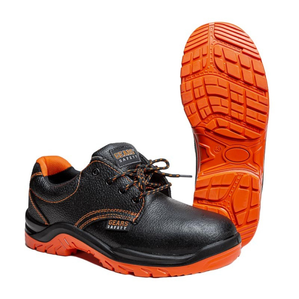 Полуботинки DHAKA, S1, кожа, ПУ/ПУ, МБС, черный/оранжевый, Talis